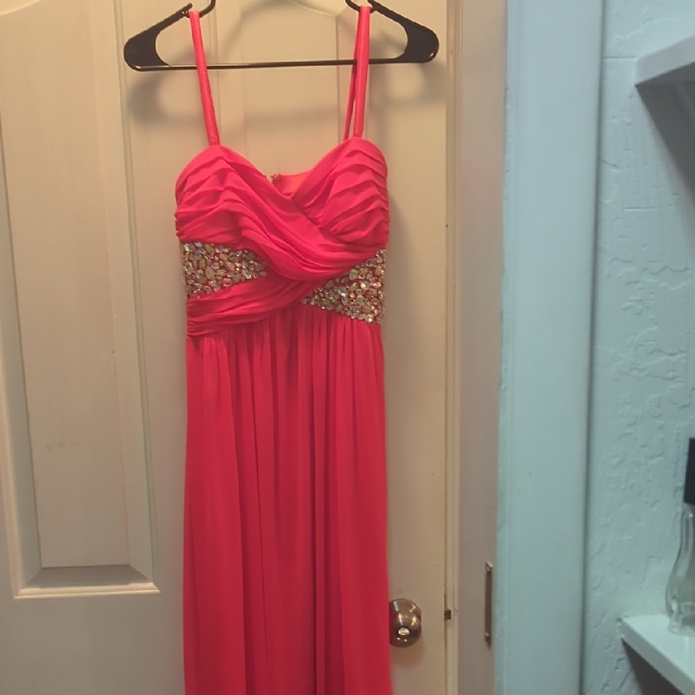 Pink Evening Gown with Embellished Bodice